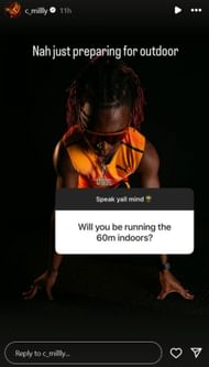 Screenshot of Christian Miller’s Instagram Story. Credits - IG/ @c_milly